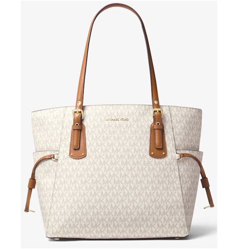 michael kors voyager east west signature tote vanilla|signature voyager east west tote.